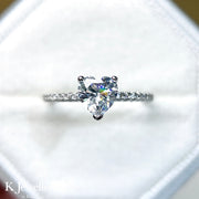 Moissanite Heart Shape Paved Ring Moissanite Heart Shape Paved Ring